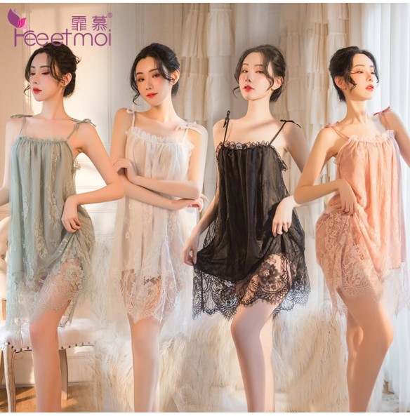 FEE ET MOI Sexy Lace Suspenders Dress (White) FEE ET MOI Sexy Lace Suspenders Dress (White)